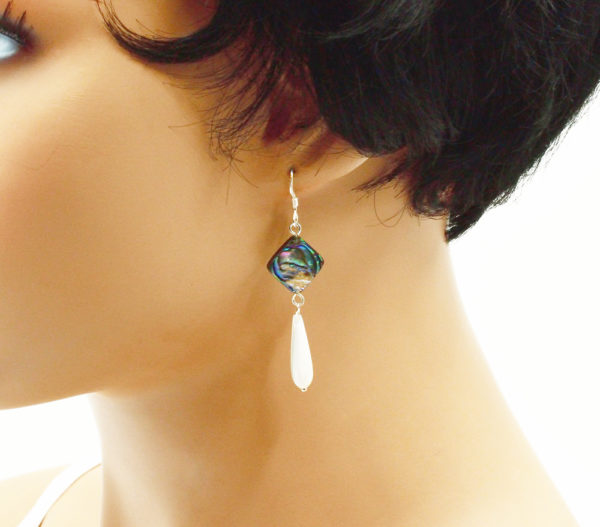 Boucles d'oreilles abalone nacre - Clémence – Image 3