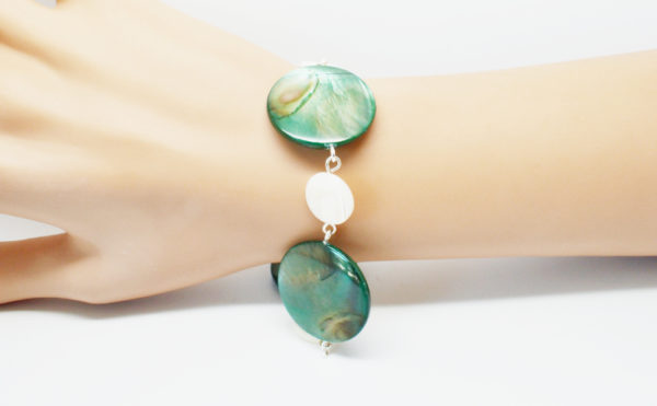 Bracelet argenté palet de nacre - Palett – Image 2