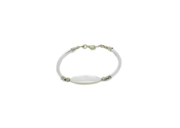 Bracelet jonc argent et nacre