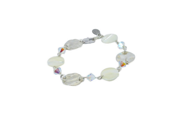 Bracelet pastilles martelées et nacre