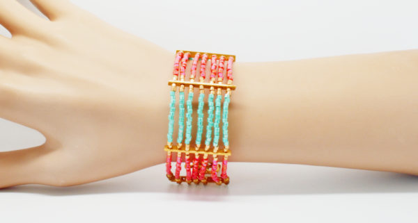 Bracelet manchette multirangs perles - Indian Style – Image 3