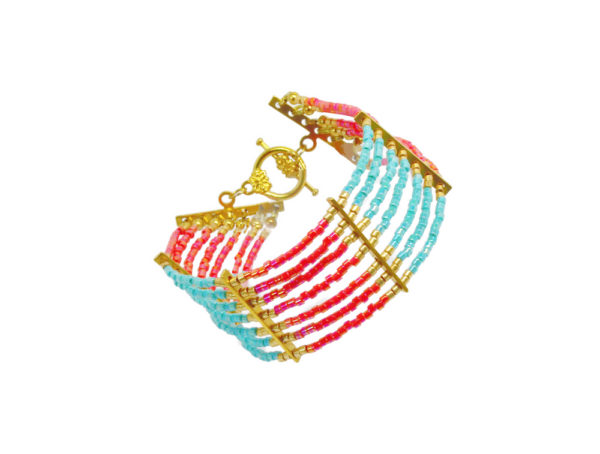 Bracelet manchette multirangs perles - Indian Style – Image 2