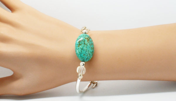 Bracelet femme argenté turquoise - Smooth turquoise – Image 4