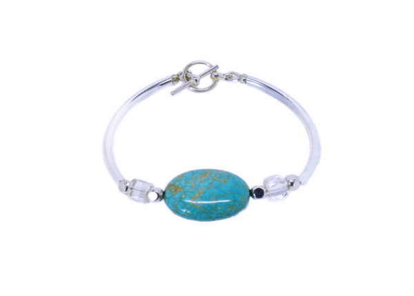 Bracelet femme argenté turquoise - Smooth turquoise – Image 3
