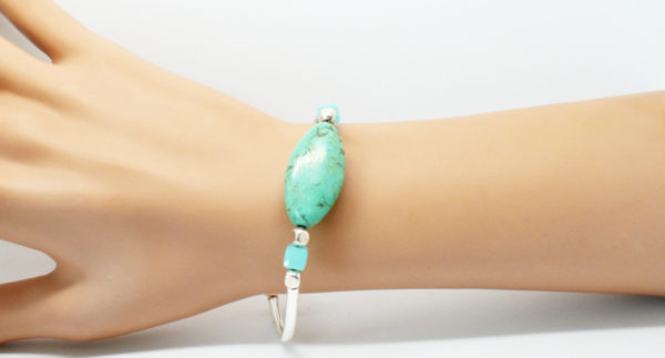 Bracelet femme argenté turquoise - Smooth turquoise – Image 2