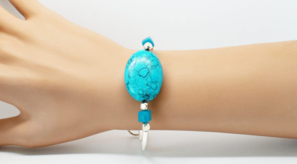 Bracelet femme argenté turquoise - Smooth turquoise – Image 5