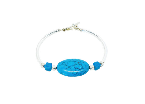 Bracelet femme argenté turquoise - Smooth turquoise – Image 6