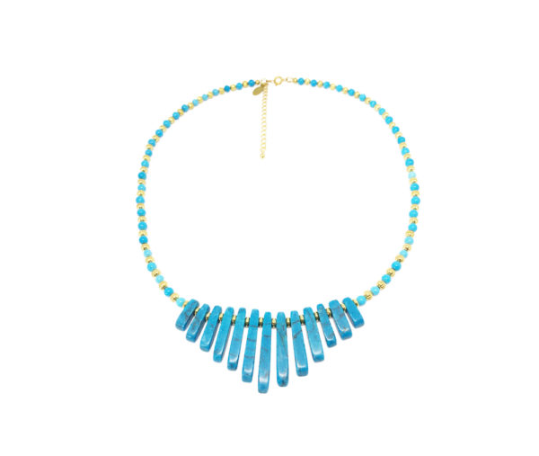 Collier plastron Égyptien en turquoise