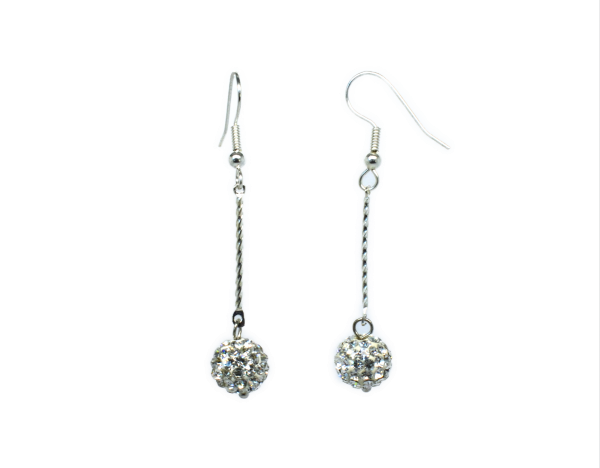 Boucles d'oreilles pendantes strass - DISCO – Image 2