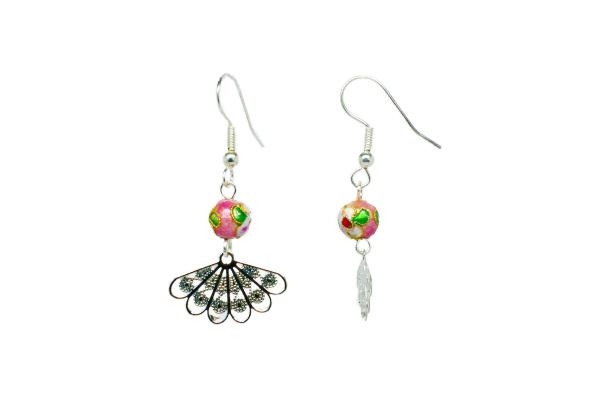 Boucles d'oreilles éventail émaille - Asiana – Image 2