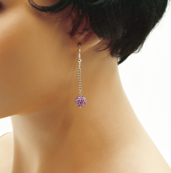 Boucles d'oreilles pendantes strass - DISCO – Image 11
