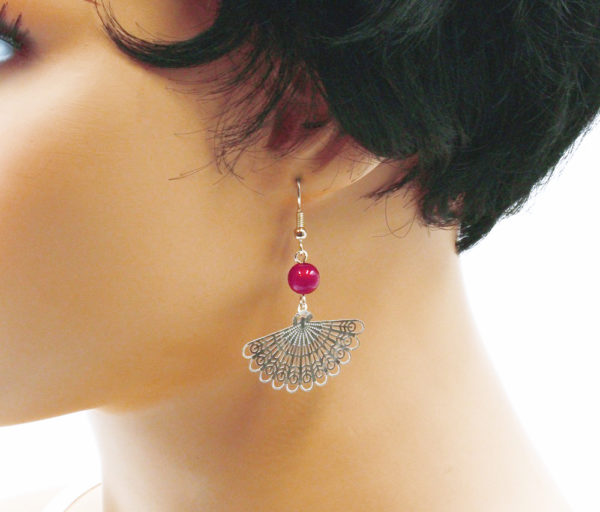 Boucles d'oreilles éventail acier - Tango – Image 3