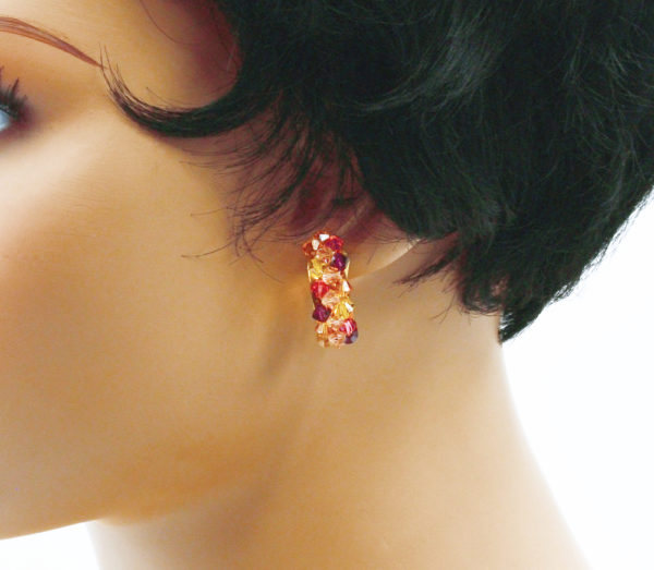 Clips d'oreilles demi-lune Swarovski - Komett – Image 3