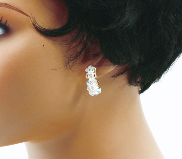 Clips d'oreilles demi-lune Swarovski - Komett – Image 6