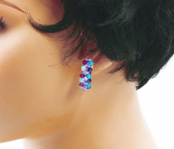 Clips d'oreilles demi-lune Swarovski - Komett – Image 8