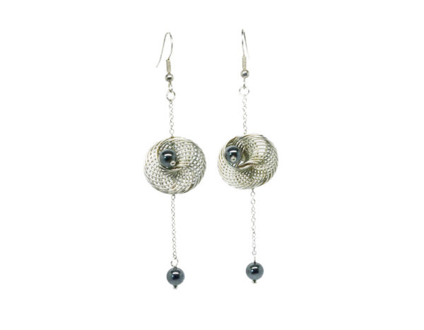 Boucles d'oreilles spirale hématite