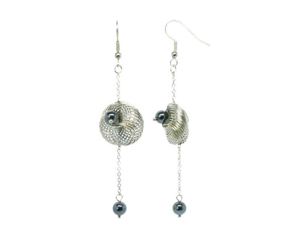 Boucles d'oreilles spirale hématite - Swirl Infinity – Image 2