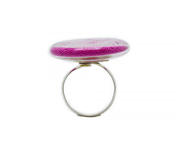 Bague verre soufflé plat - Palett Atome rose – Image 3