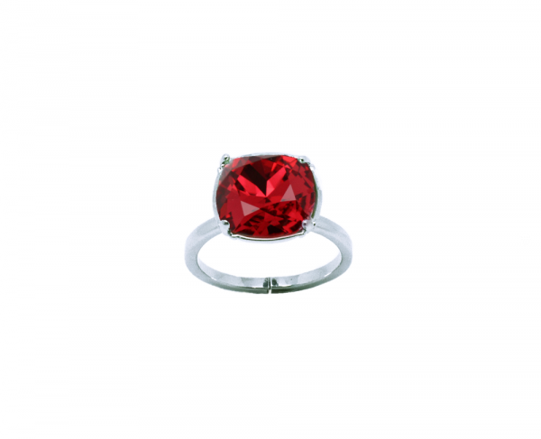 Bague solitaire carrée cristal