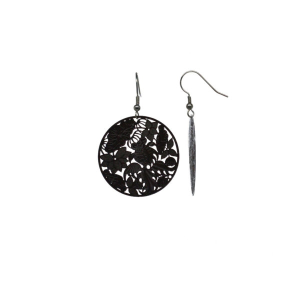 Boucles d'oreilles pendantes filigrane noire - Paradis perdu – Image 2