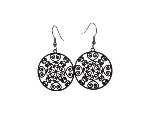 Boucles d'oreilles filigrane noire