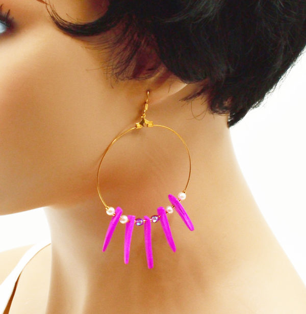 Boucles d'oreilles créoles exotiques - Coco Ring – Image 7