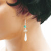 Boucles d'oreilles éventail nacre - Flamingo – Image 3