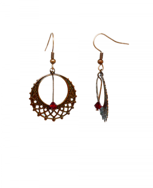 Boucles d'oreilles créoles cuivre vieillit - Antik – Image 2