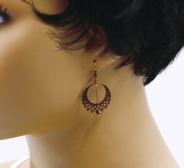Boucles d'oreilles créoles cuivre vieillit - Antik – Image 3