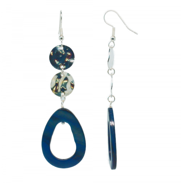 Boucles d'oreilles longues nacre - Seychelles Long – Image 2