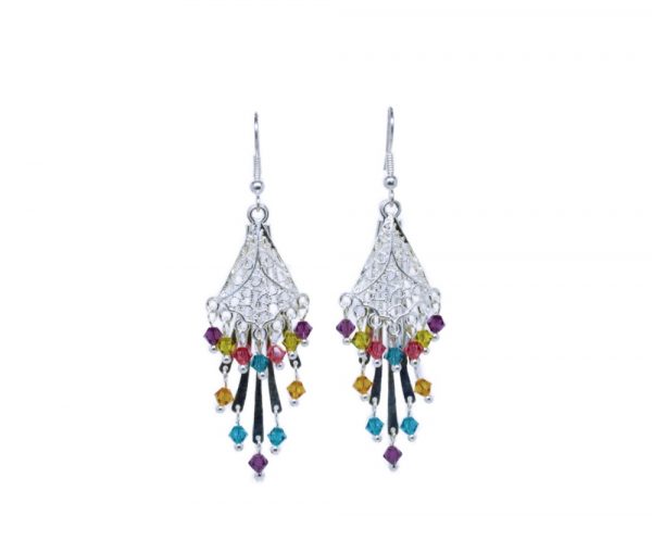 Boucles d'oreilles filigrane multicolore