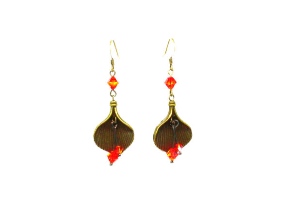 Boucles d'oreilles feuille bronze