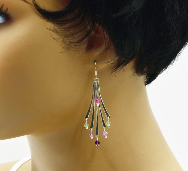 Boucles d'oreilles Feux d'artifice- Céleste – Image 3