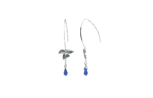 Boucles d'oreilles fleur orchidée - Orchidée argentée – Image 2