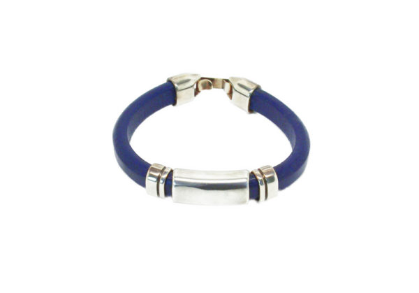 Bracelet homme cuir bleu marine