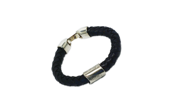 Bracelet homme cuir noir tressé - Noblesse – Image 2