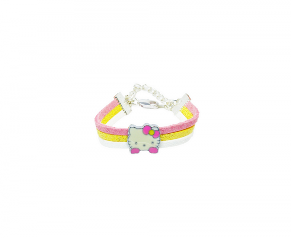 Bracelet enfant petit chat émaillé