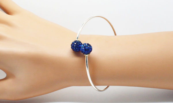 Bracelet jonc argenté perle - Angéline disco – Image 5