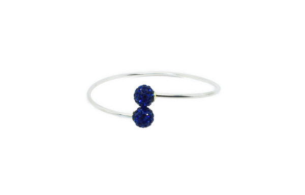 Bracelet jonc argenté perle - Angéline disco – Image 4