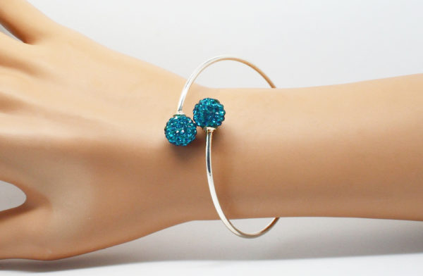 Bracelet jonc argenté perle - Angéline disco – Image 13