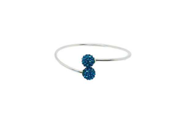 Bracelet jonc argenté perle - Angéline disco – Image 12