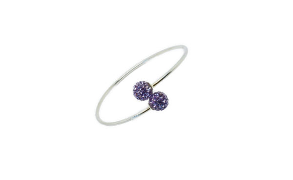 Bracelet jonc argenté perle - Angéline disco – Image 2