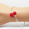 Bracelet jonc argenté perle - Angéline disco – Image 7