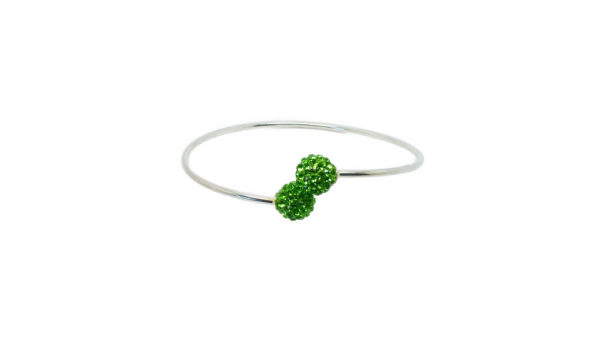 Bracelet jonc argenté perle - Angéline disco – Image 10