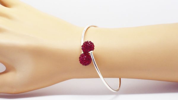 Bracelet jonc argenté perle - Angéline disco – Image 15