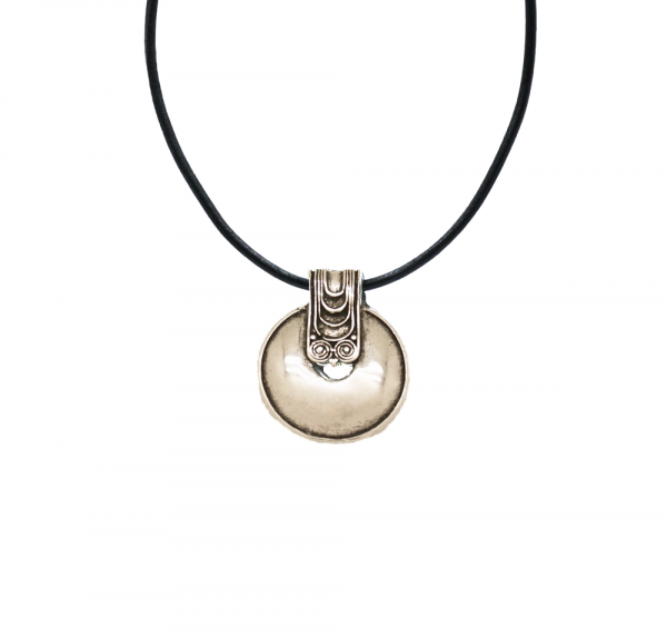 Collier pendentif ethnique argenté