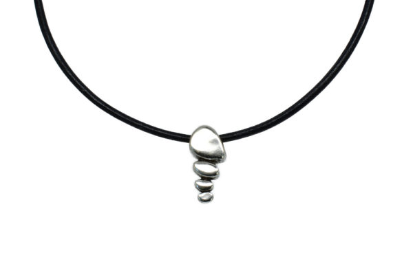 Collier en cuir pendentif bulle argenté- Mind – Image 2