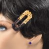 Barrettes cheveux résine noir et or - Evergold – Image 10