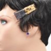 Barrettes cheveux résine noir et or - Evergold – Image 4