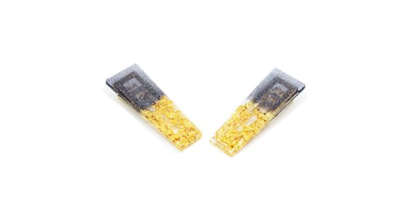 Barrettes cheveux résine noir et or - Evergold – Image 3